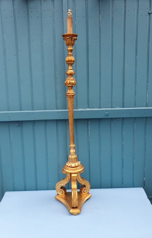 LATE 19TH CENTURY GILTWOOD STANDARD LAMP