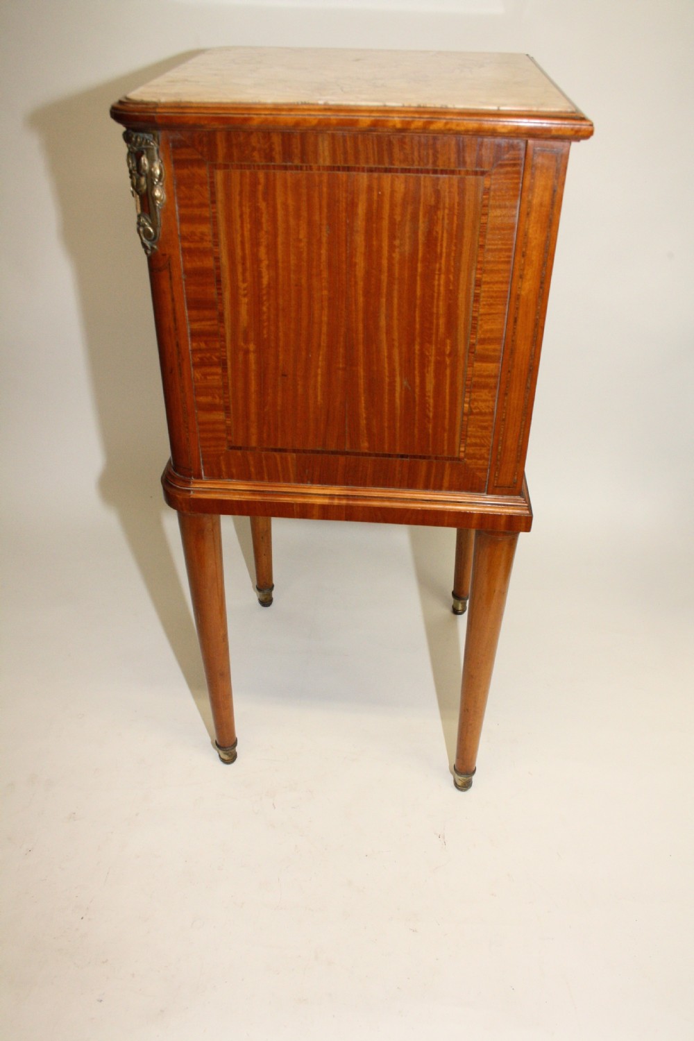 Circa 1880. Pair of satinwood French bedside tables View IX