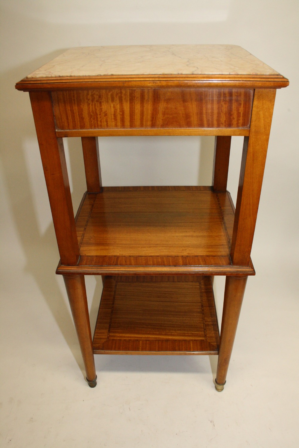 Circa 1880. Pair of satinwood French bedside tables View XV