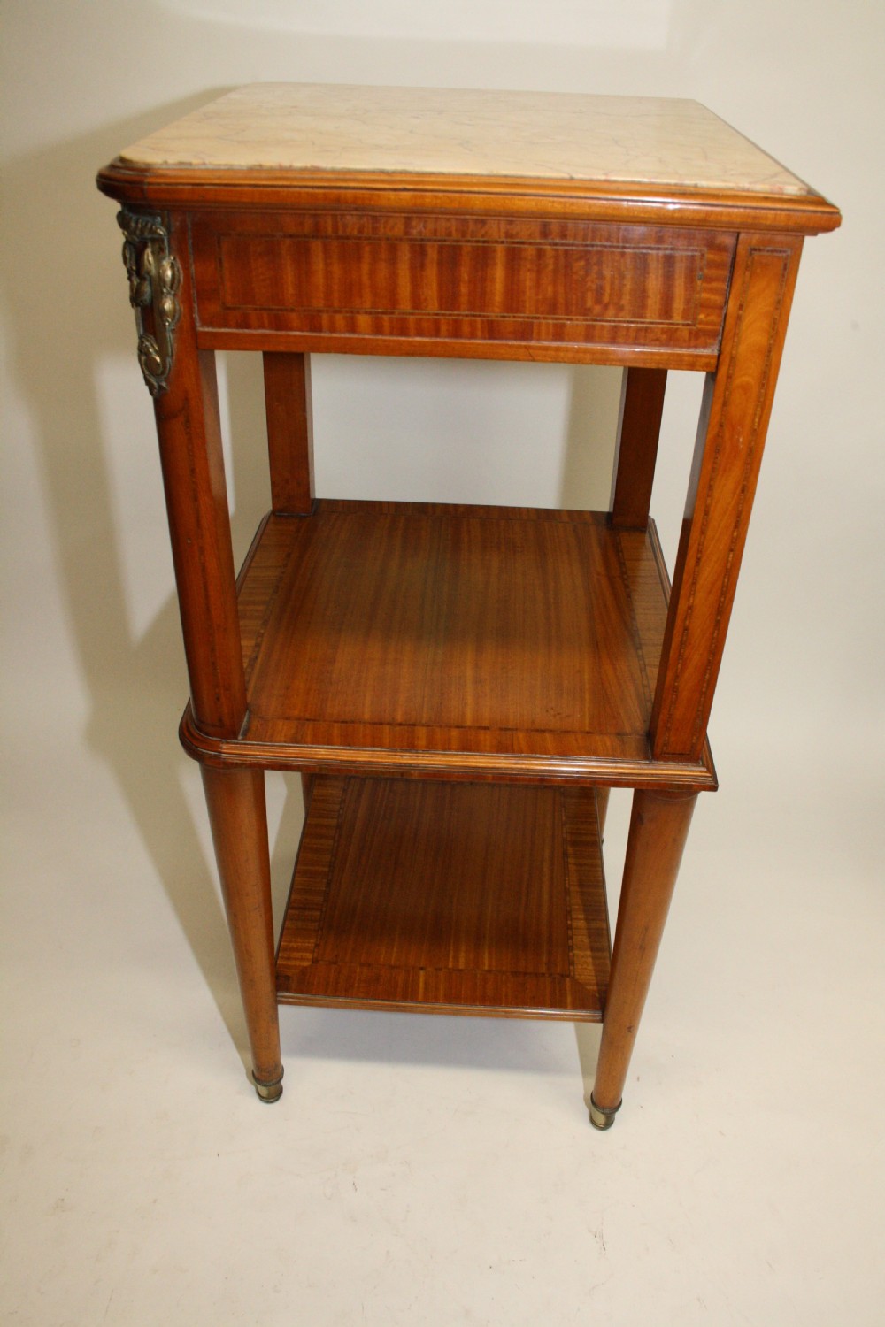 Circa 1880. Pair of satinwood French bedside tables View XVI