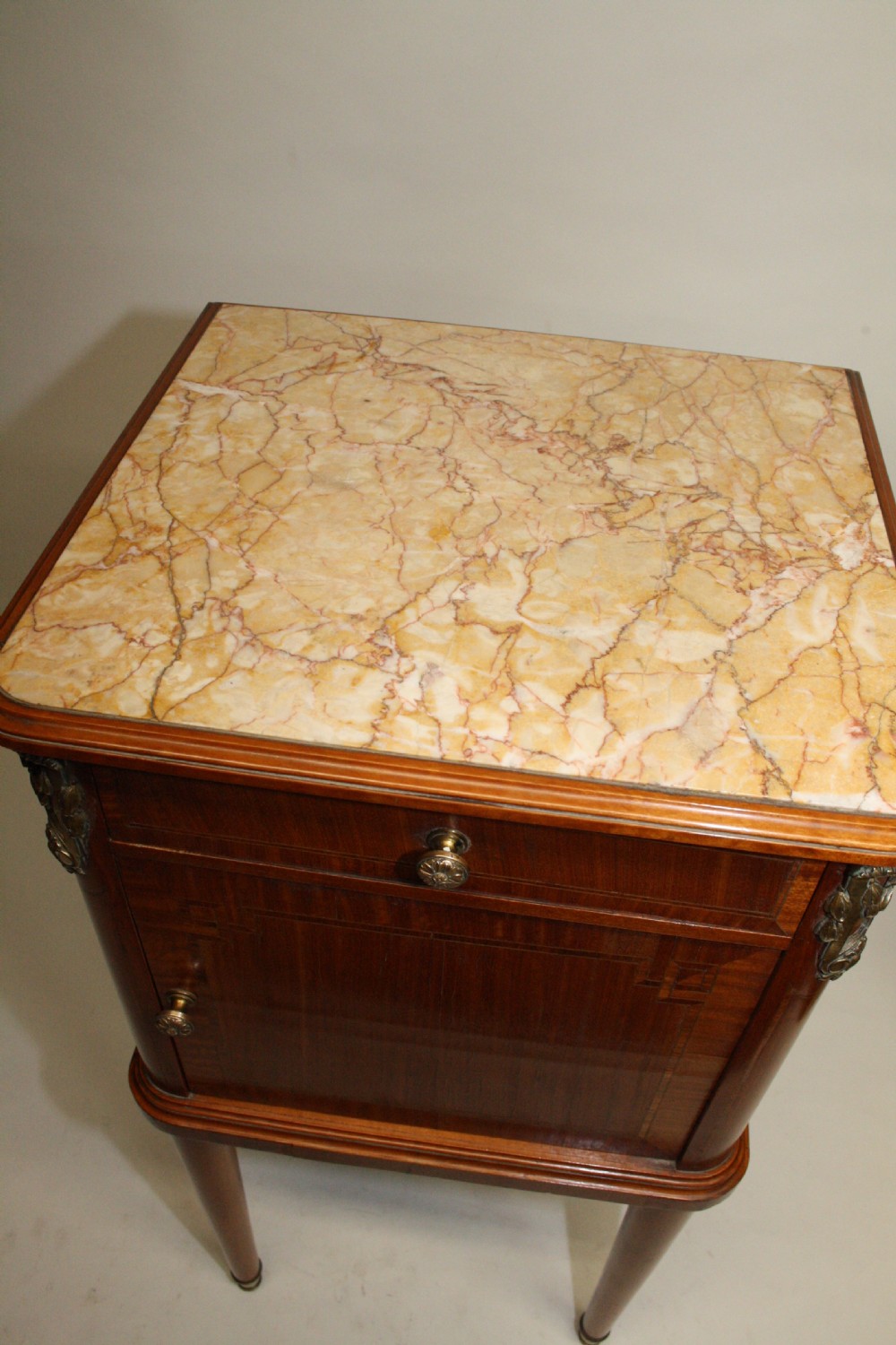 Circa 1880. Pair of satinwood French bedside tables View XVIII