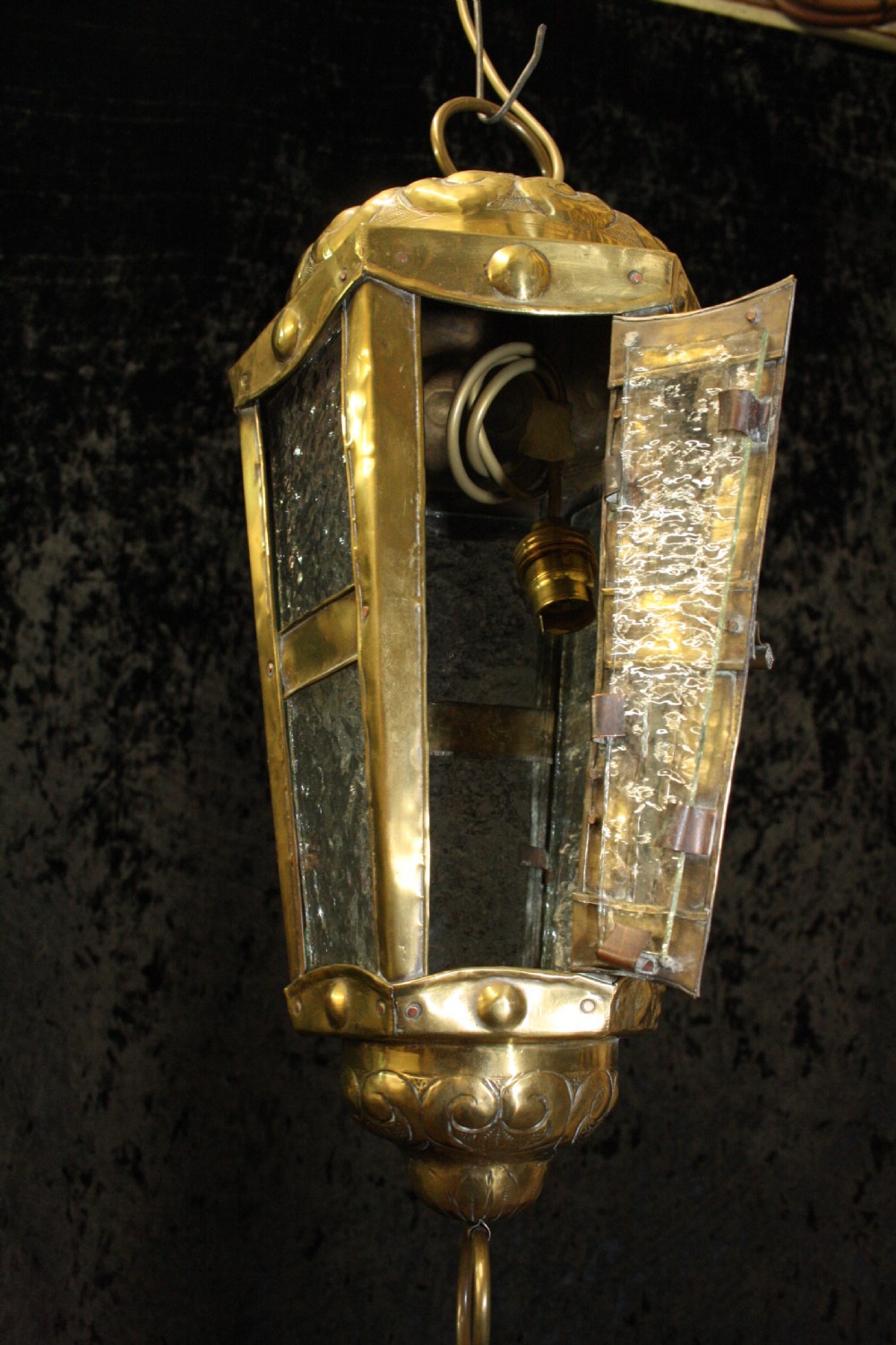 Dutch lantern in brass C1900 View V