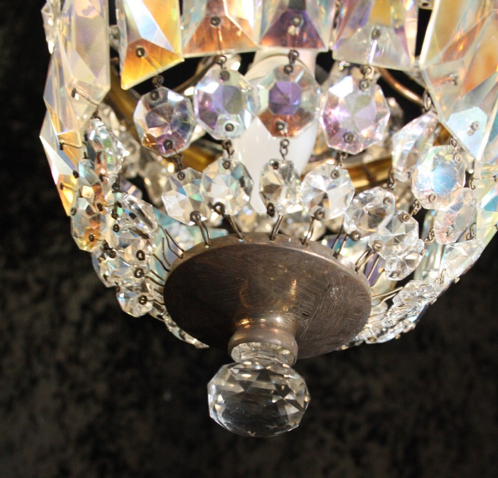 Early 20th century prism bag chandelier View V
