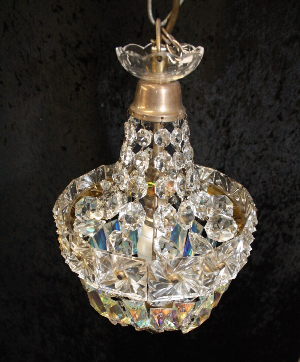 Early 20th century prism bag chandelier View IX