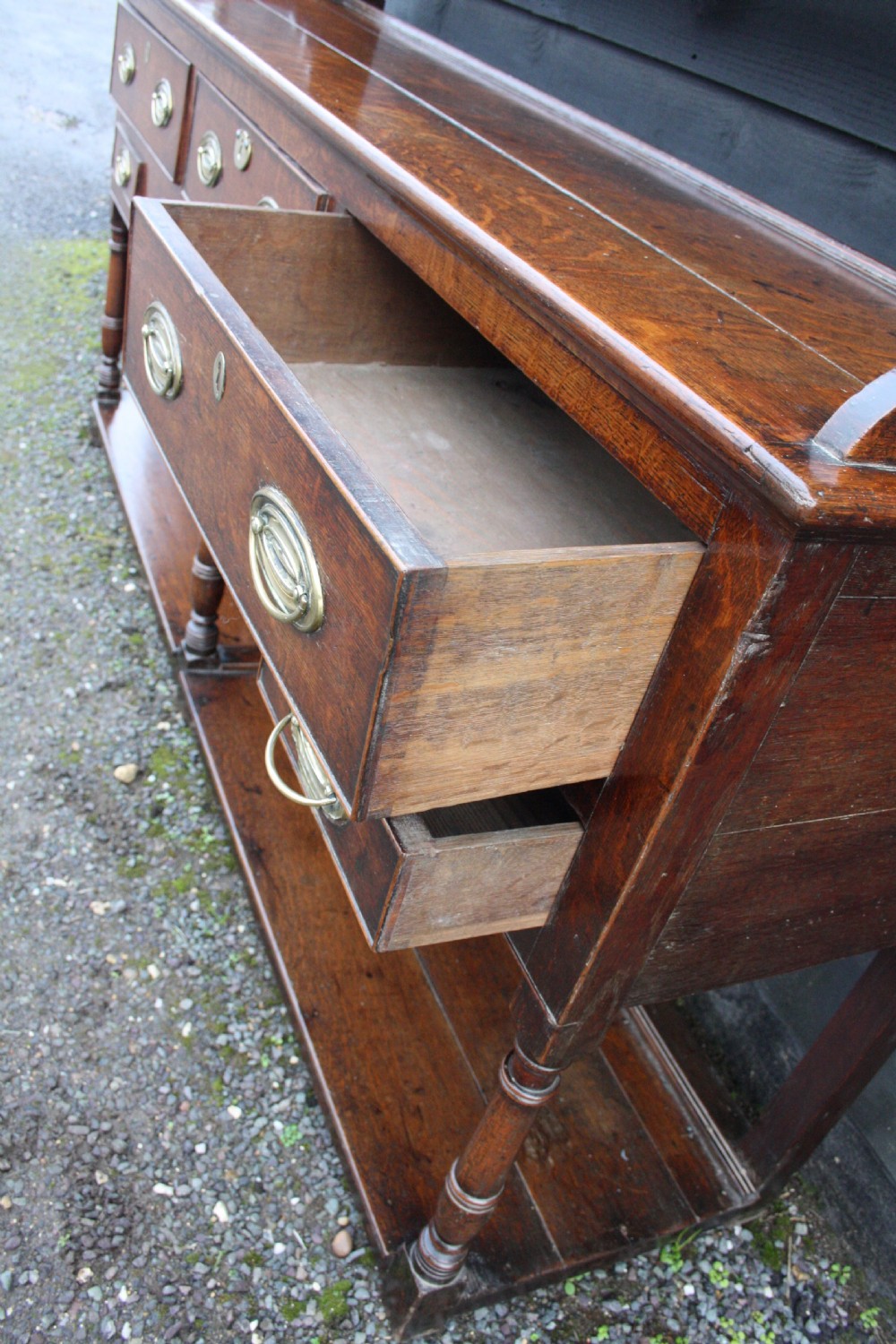 Georgian pot board oak dresser C1780 View XIV