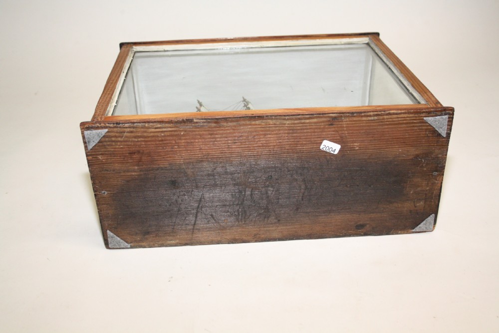 Early 20th century Small ship model in Pine case View IV