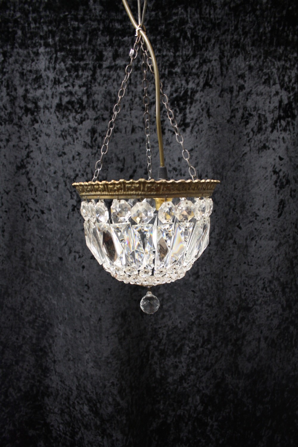 Early 20th century prism bag chandelier
