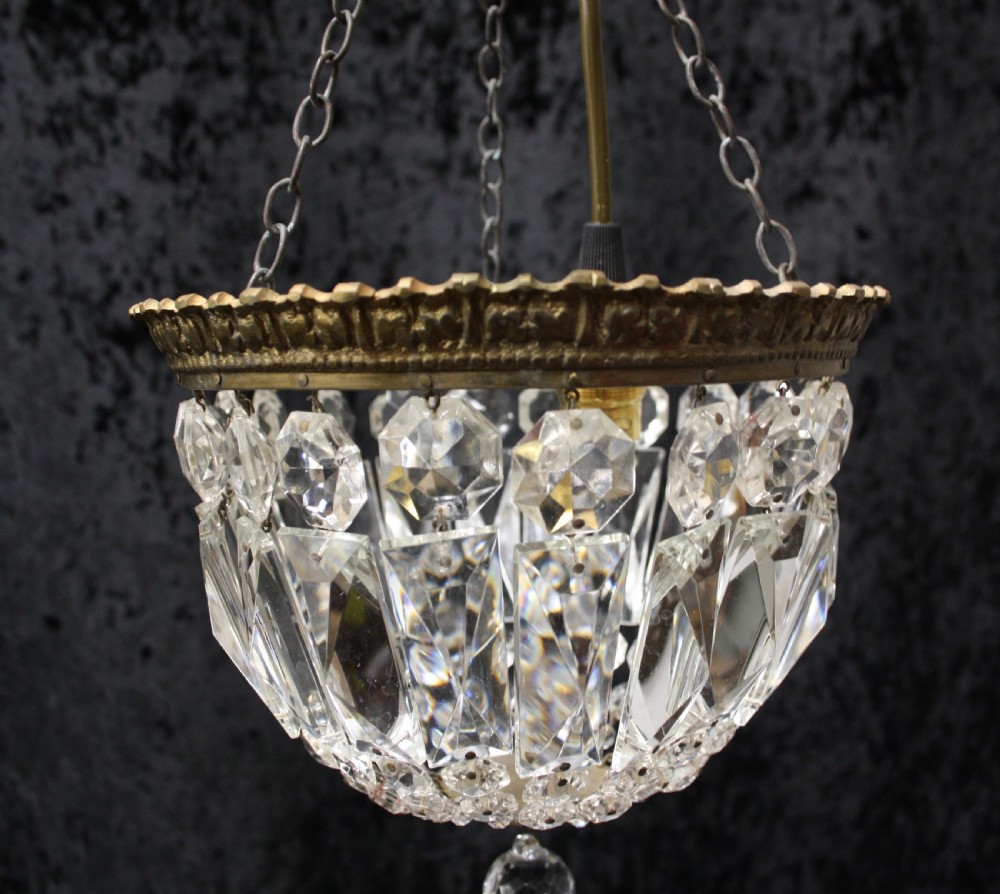 Early 20th century prism bag chandelier View II