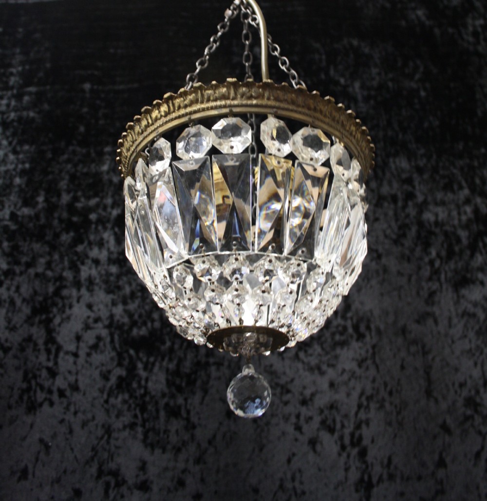 Early 20th century prism bag chandelier View III
