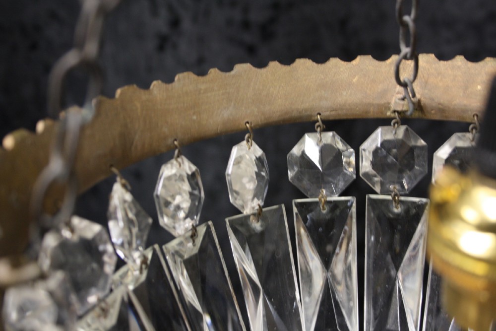 Early 20th century prism bag chandelier View V