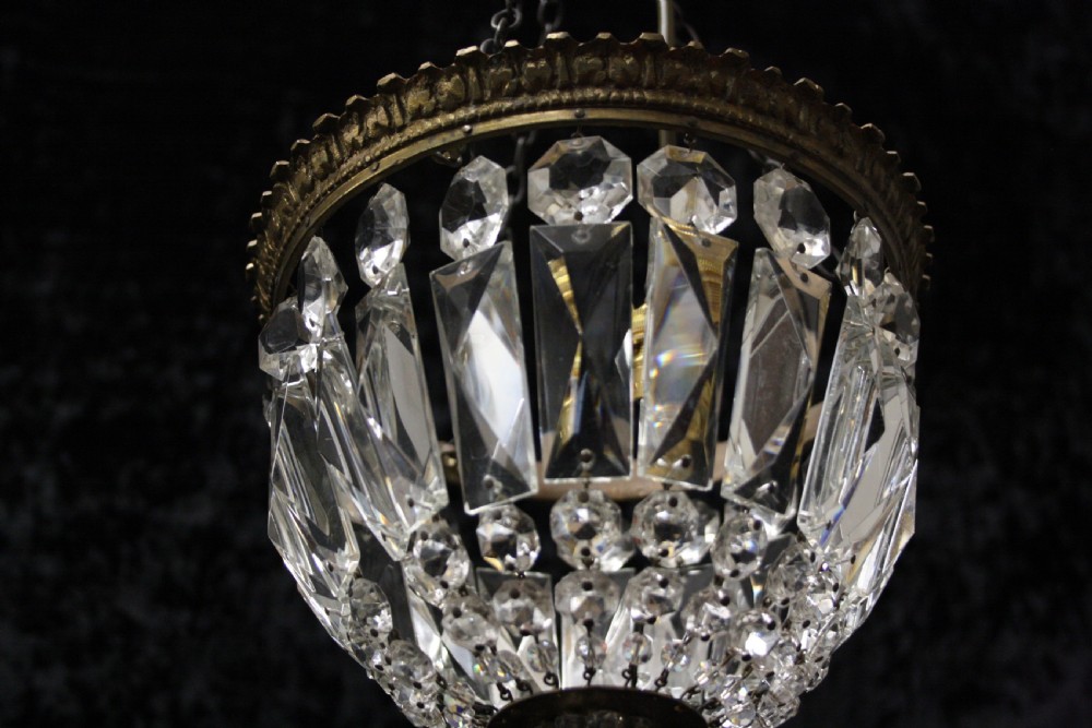 Early 20th century prism bag chandelier View VII