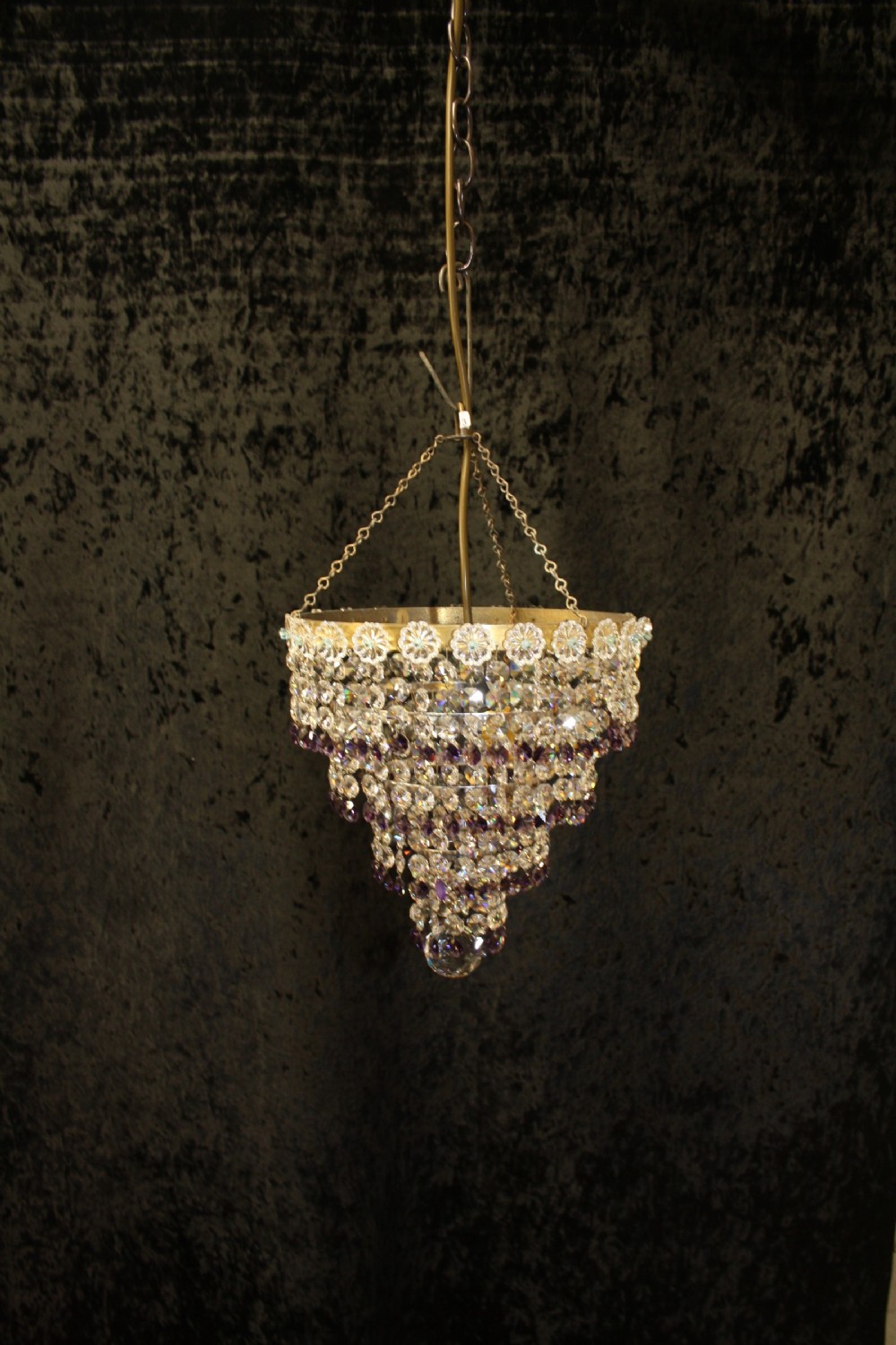Early 20th century chandelier with 4 layers of drips