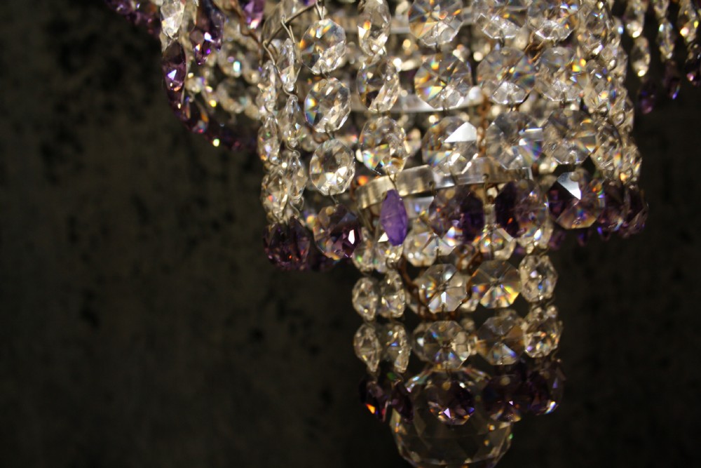 Early 20th century chandelier with 4 layers of drips View VI
