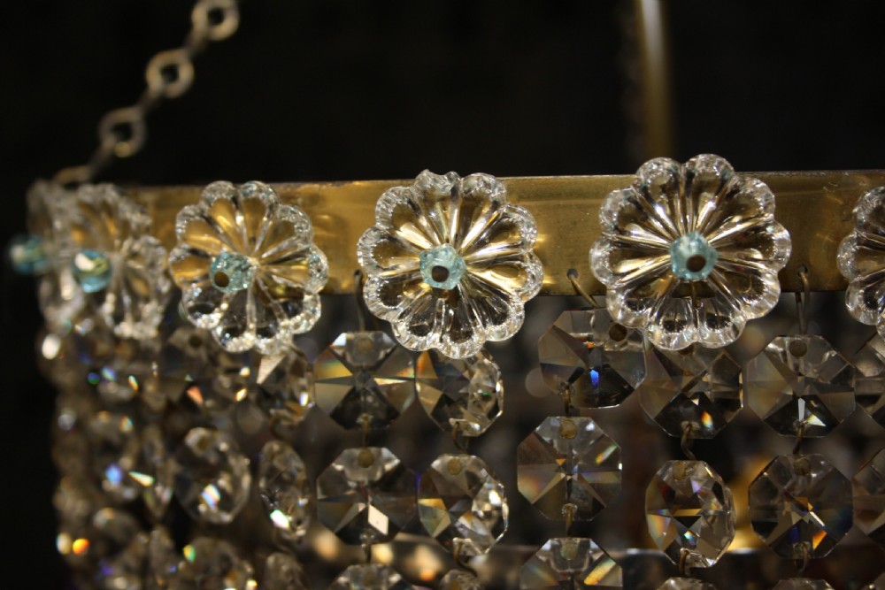 Early 20th century chandelier with 4 layers of drips View VII