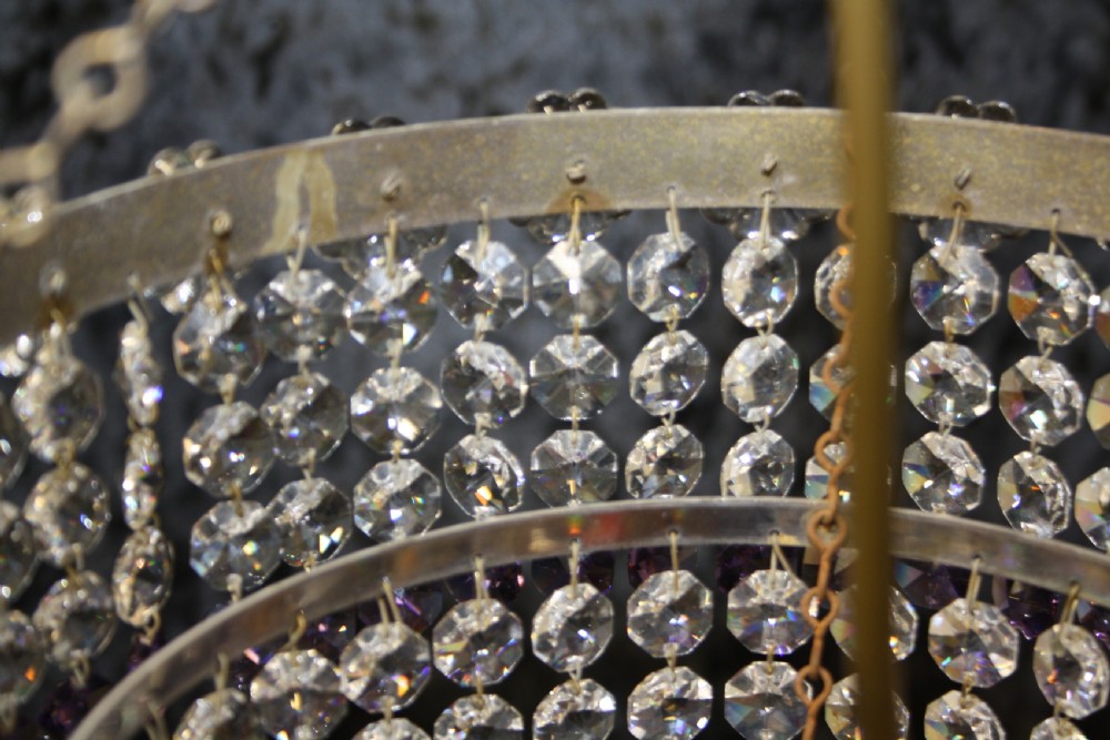 Early 20th century chandelier with 4 layers of drips View VIII