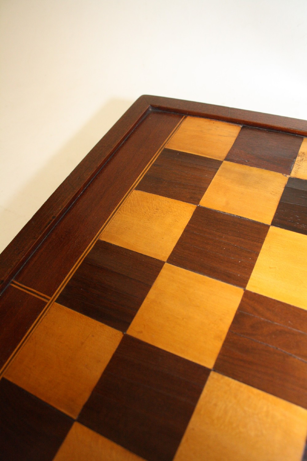 Mid 19th century folding chessboard with backgammon inside View V