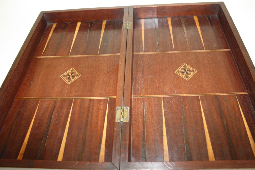 Mid 19th century folding chessboard with backgammon inside View VII