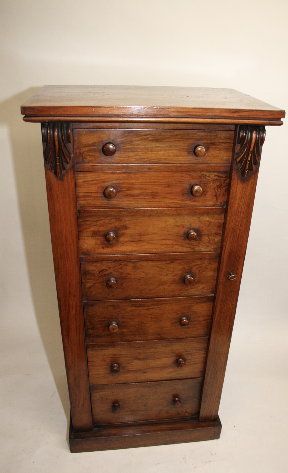 Late 19th century walnut Wellington chest