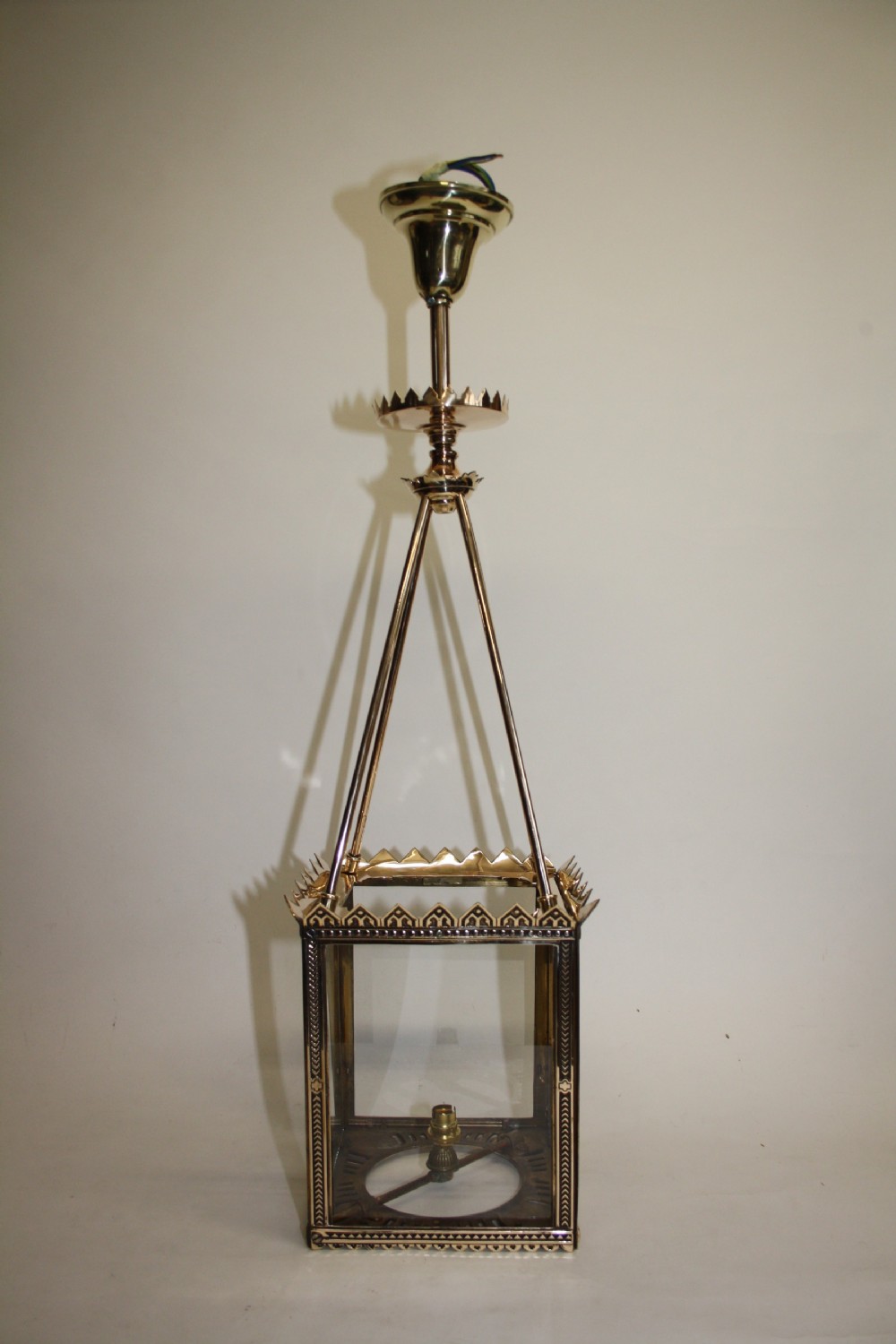 Late 19th century brass hall lantern