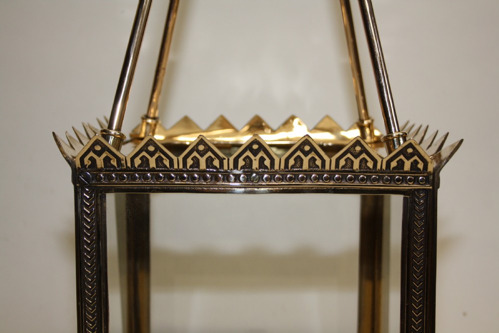 Late 19th century brass hall lantern View II