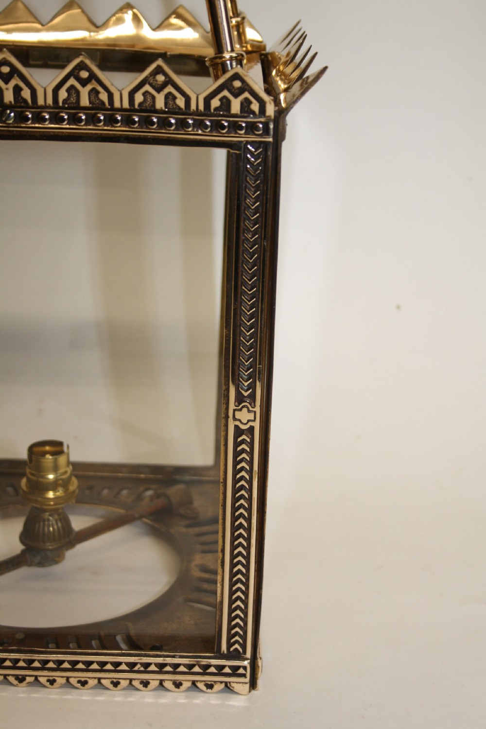 Late 19th century brass hall lantern View IV