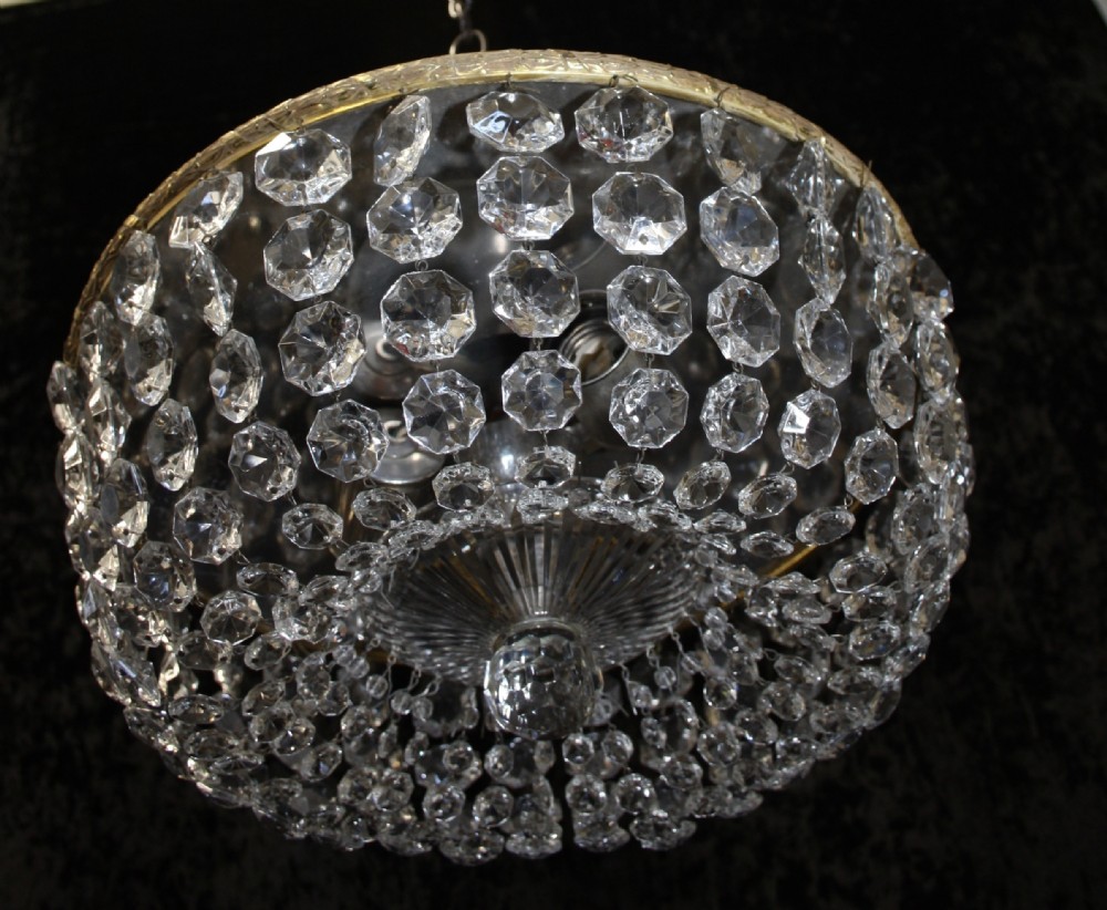 Early 20th century shallow bag chandelier