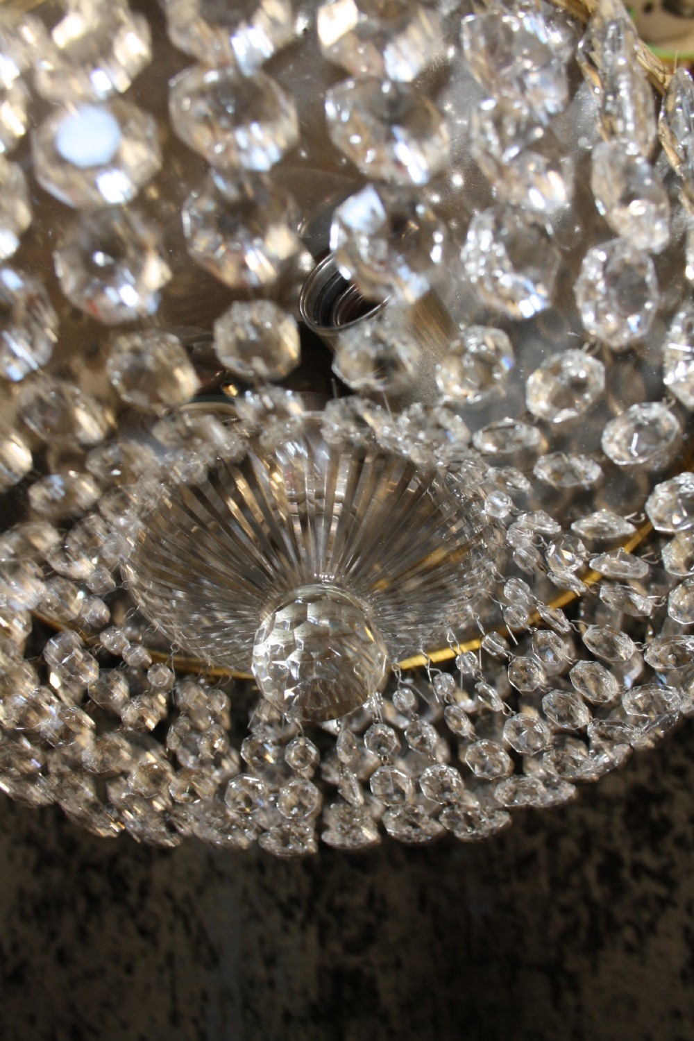 Early 20th century shallow bag chandelier View II