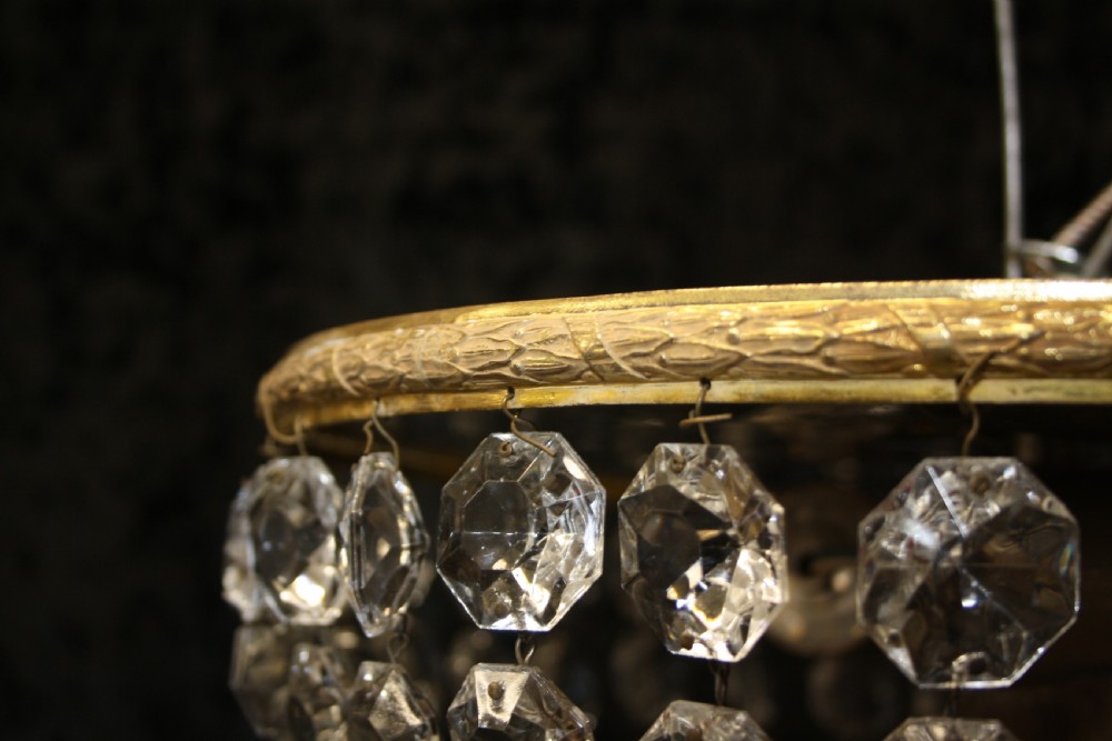 Early 20th century shallow bag chandelier View IV