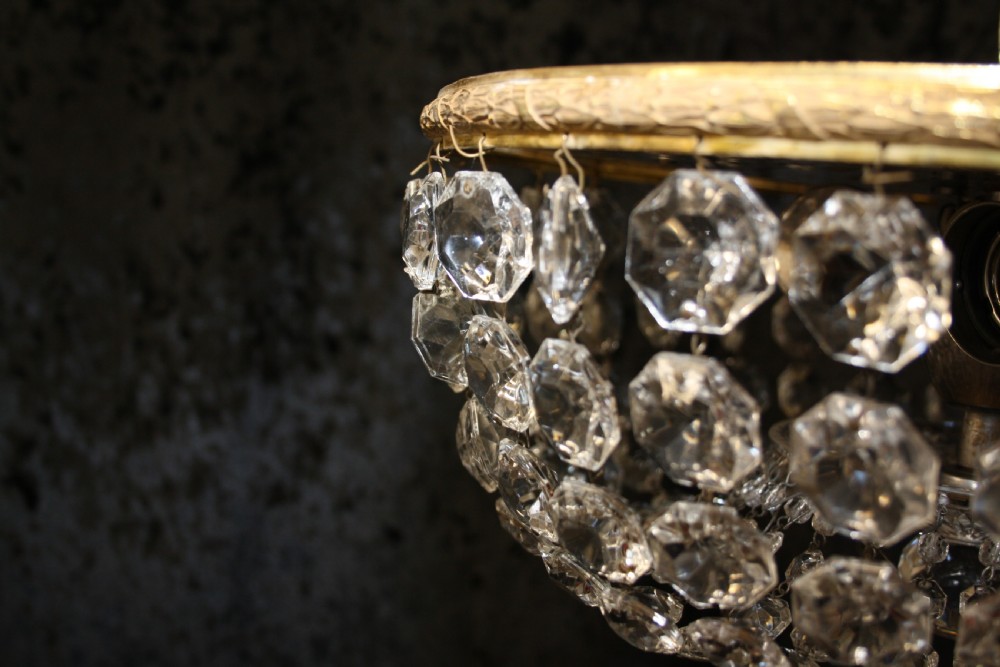 Early 20th century shallow bag chandelier View VI