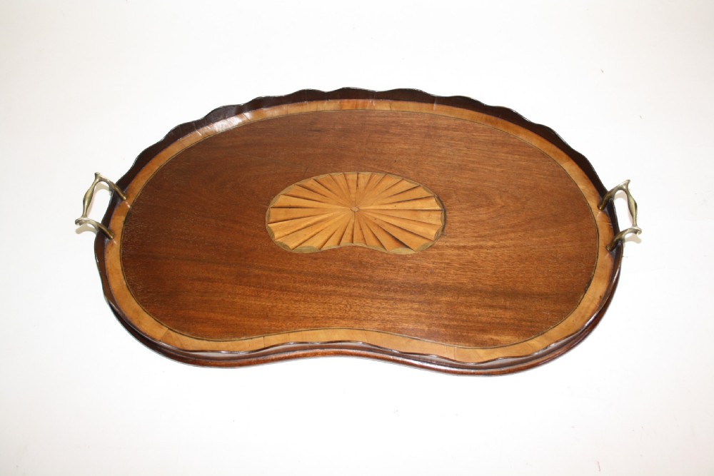 Georgian mahogany kidney shaped tray