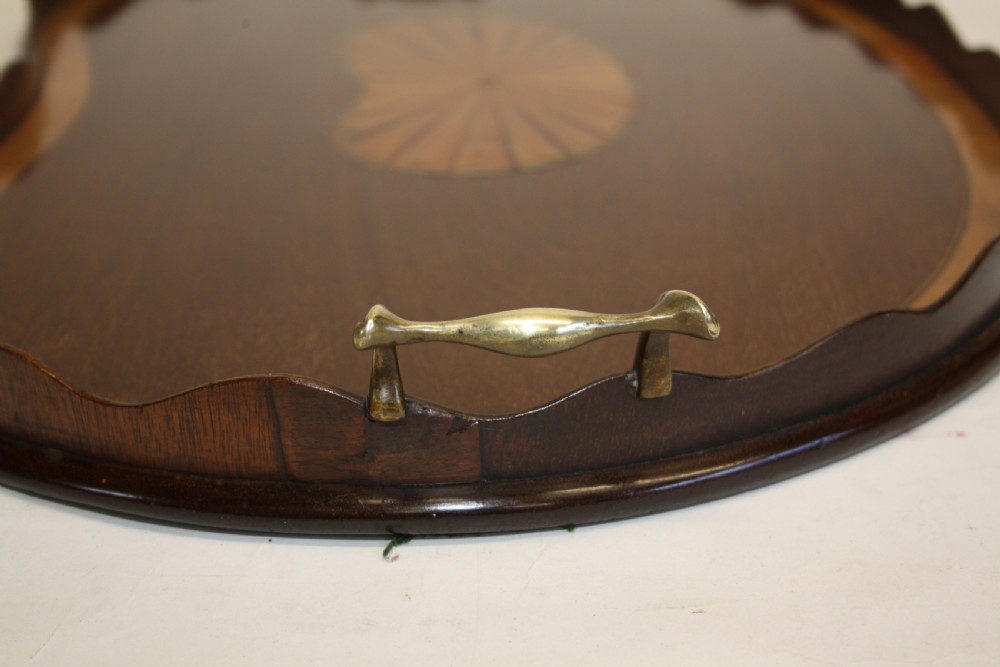 Georgian mahogany kidney shaped tray View V