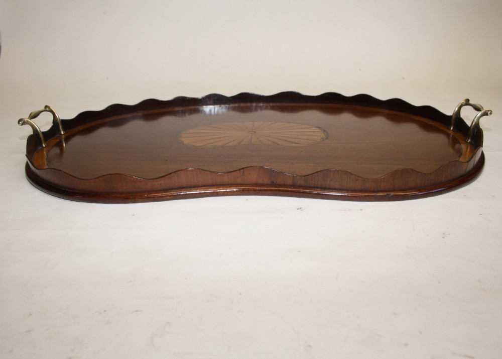 Georgian mahogany kidney shaped tray View VIII