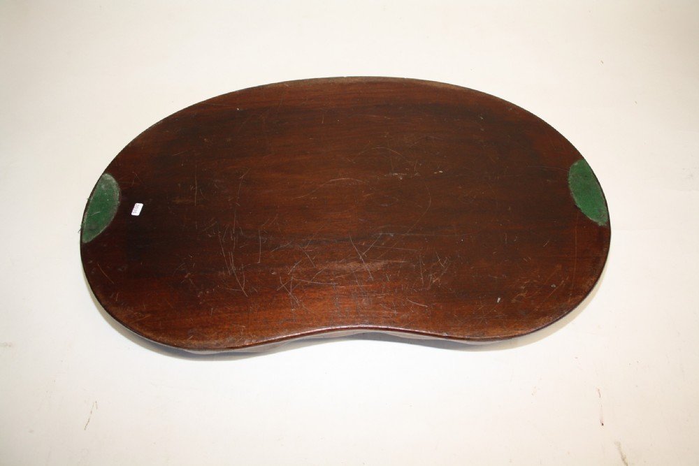 Georgian mahogany kidney shaped tray View X