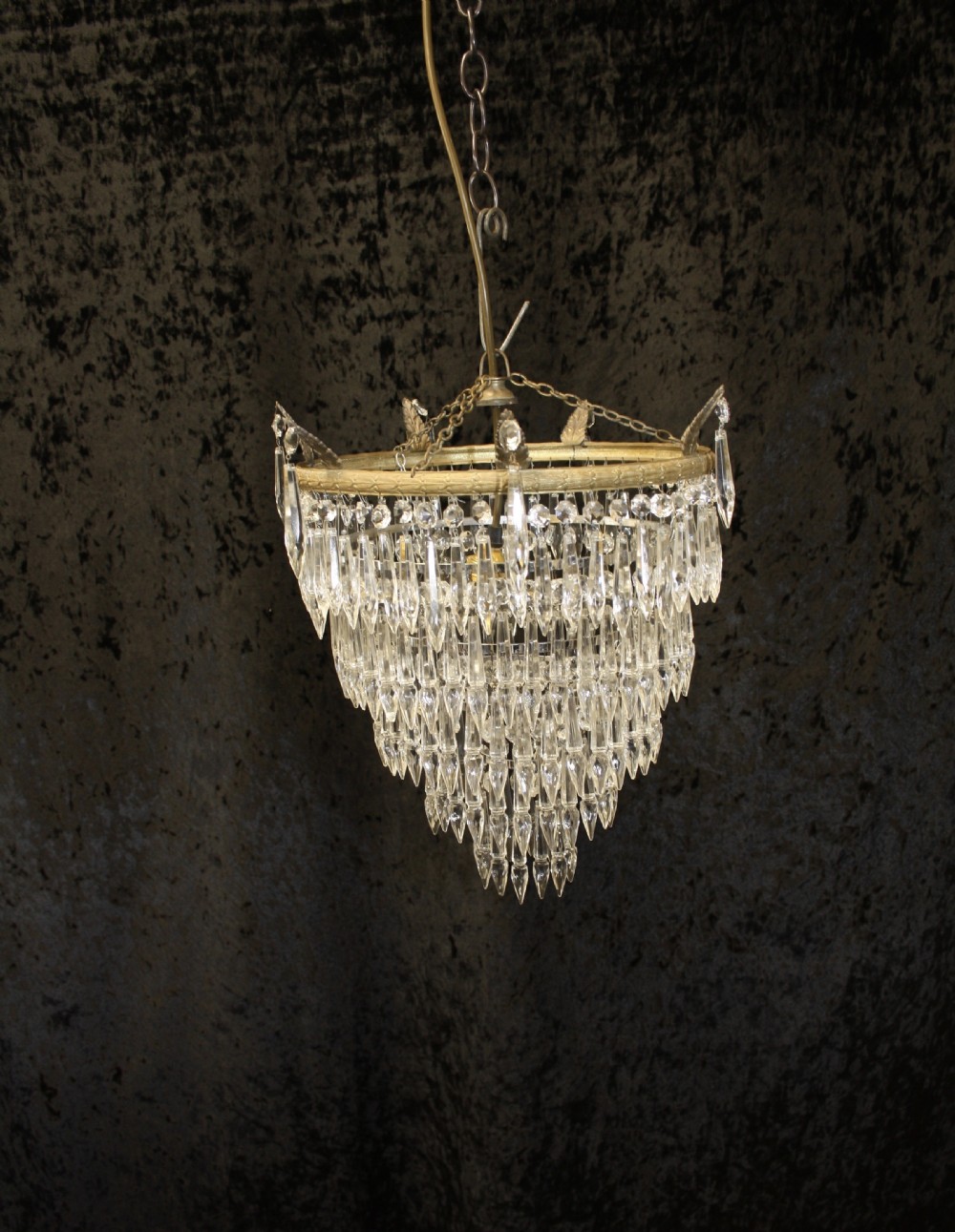 Early 20th Century five tier spike chandelier