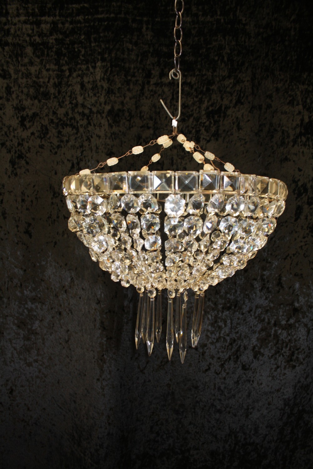 Early 20th century large bag chandelier
