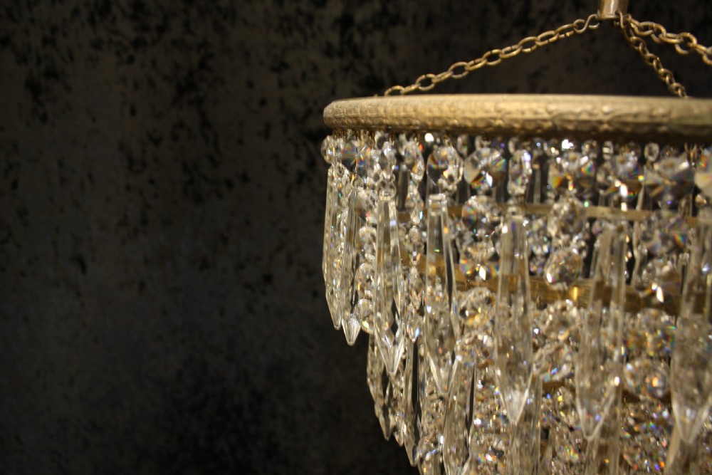 Early 20th century large spike chandelier View IV