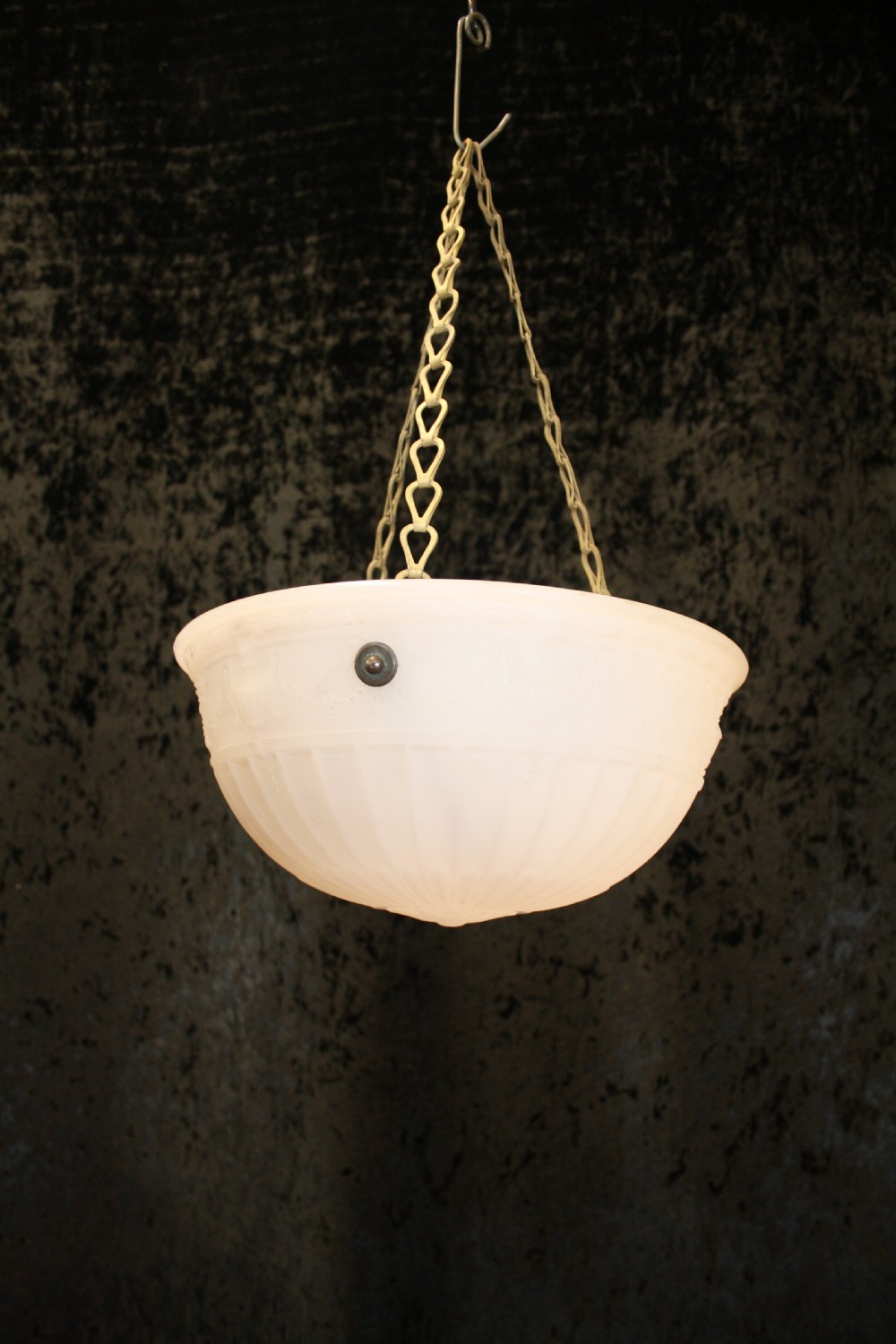 Early 20th century opaque glass chandelier 