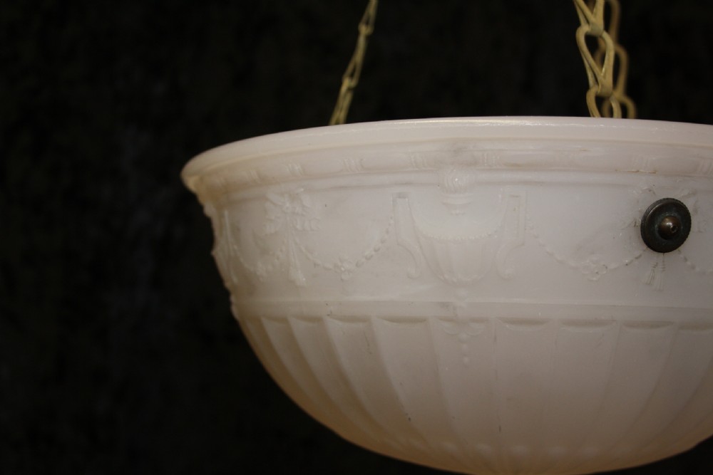Early 20th century opaque glass chandelier  View VI