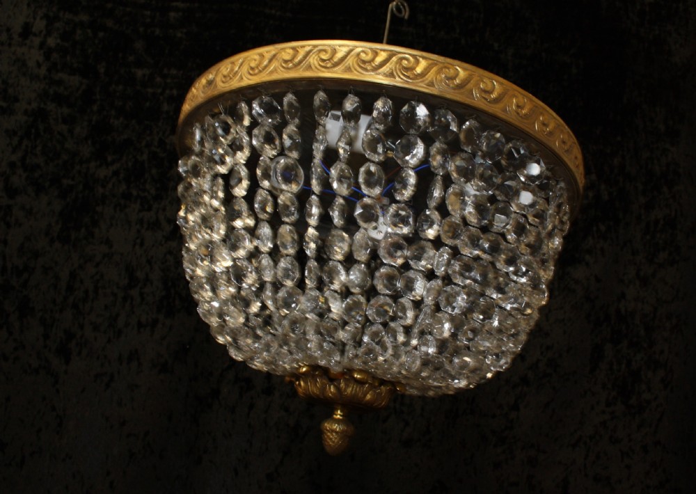 Early 20th century ceiling mounted bag chandelier View II