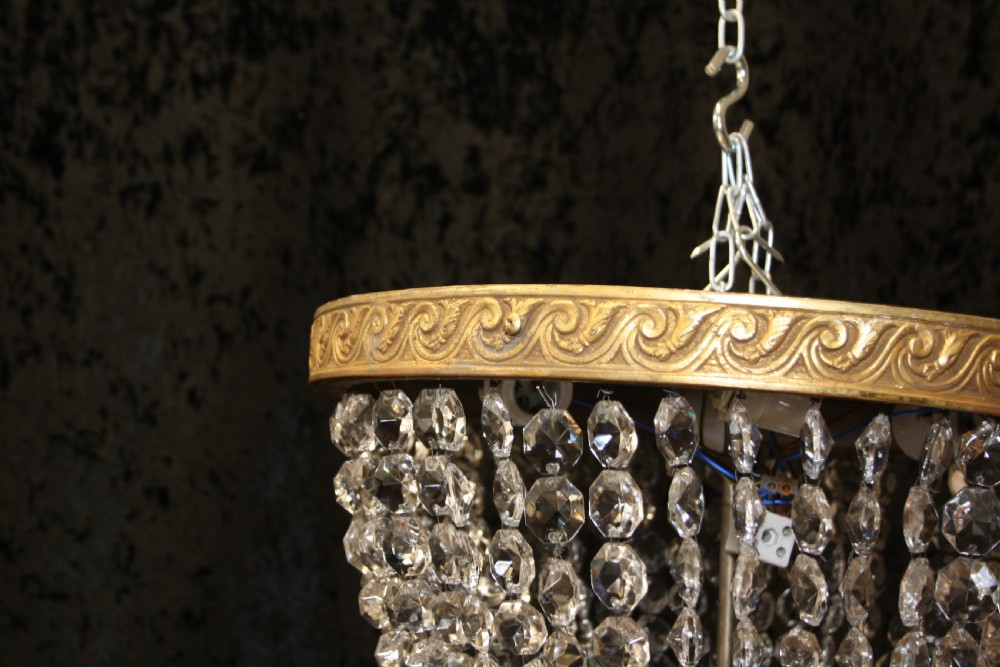 Early 20th century ceiling mounted bag chandelier View III