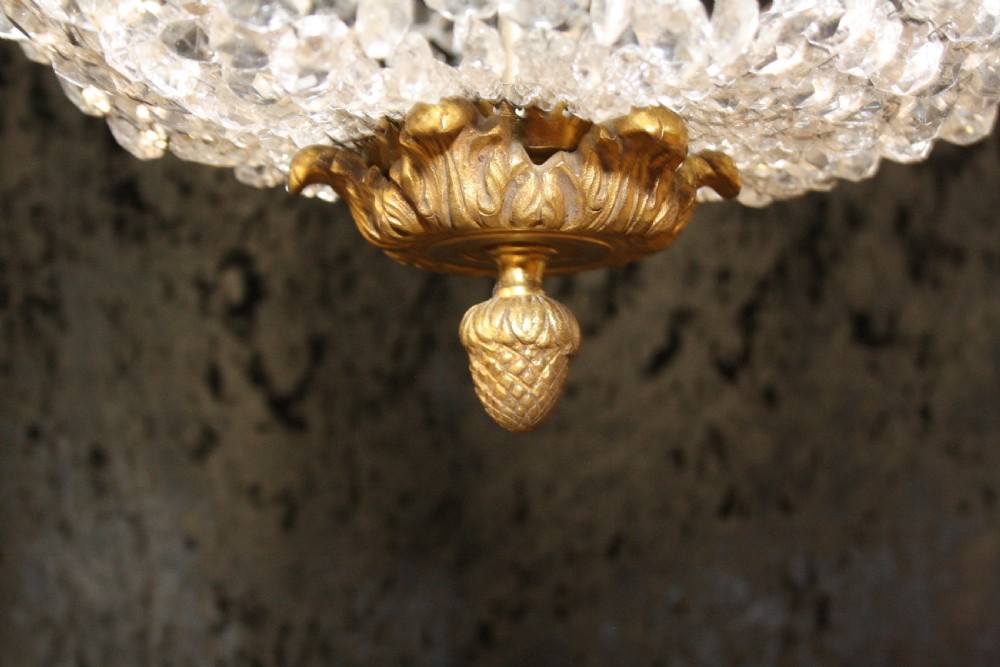 Early 20th century ceiling mounted bag chandelier View VI