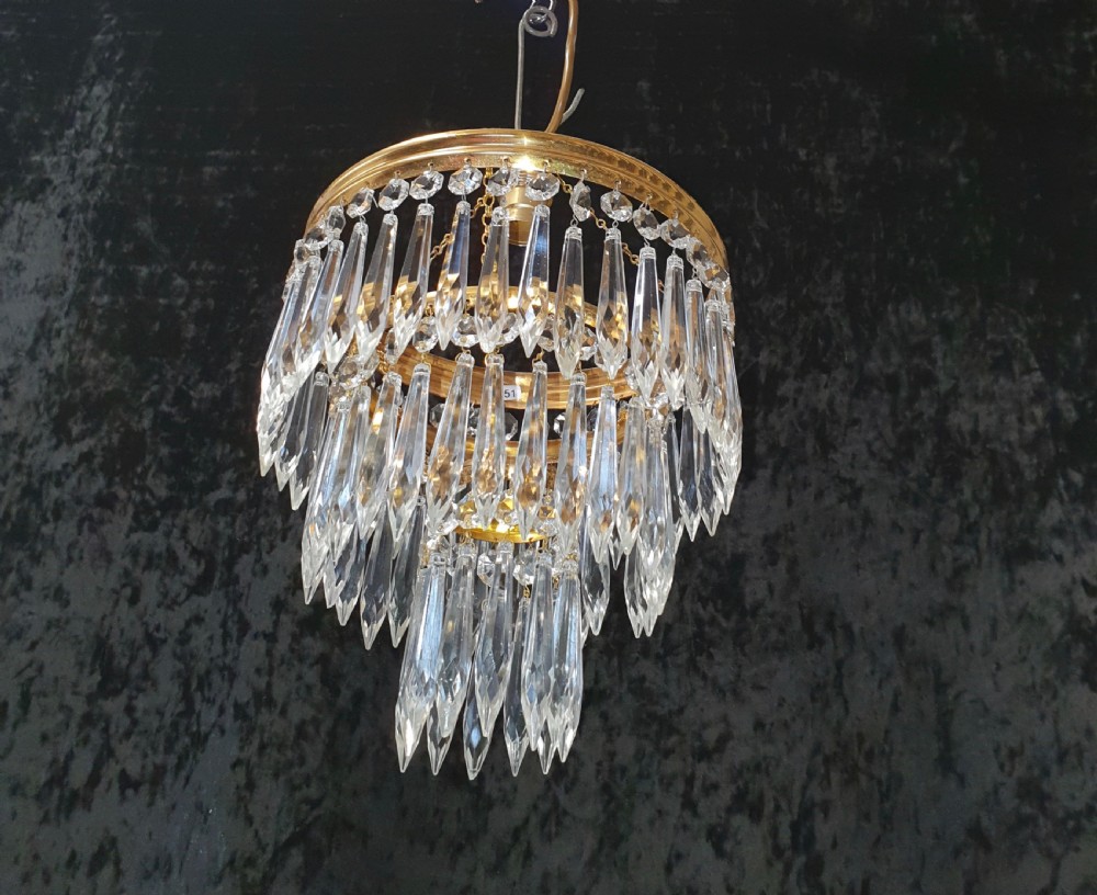 Early 20th century three tier spike chandelier View III