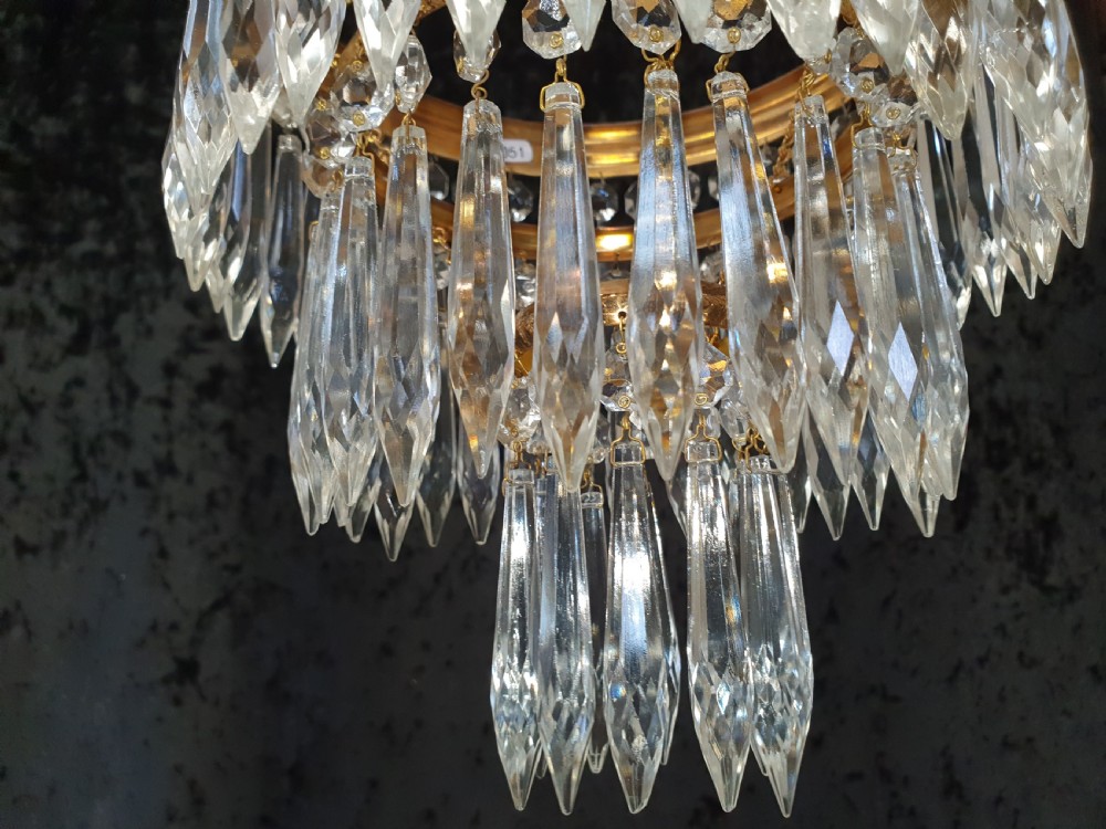 Early 20th century three tier spike chandelier View VI