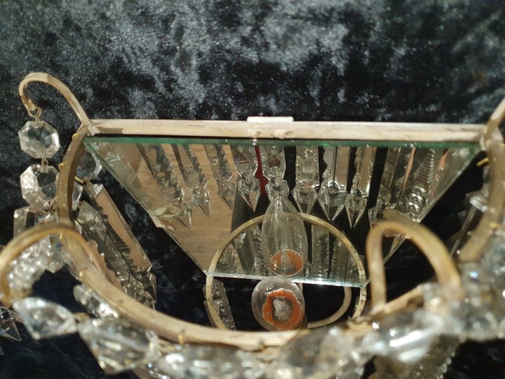 Early 20th century pair of lustre wall lights with silvered finish View VIII