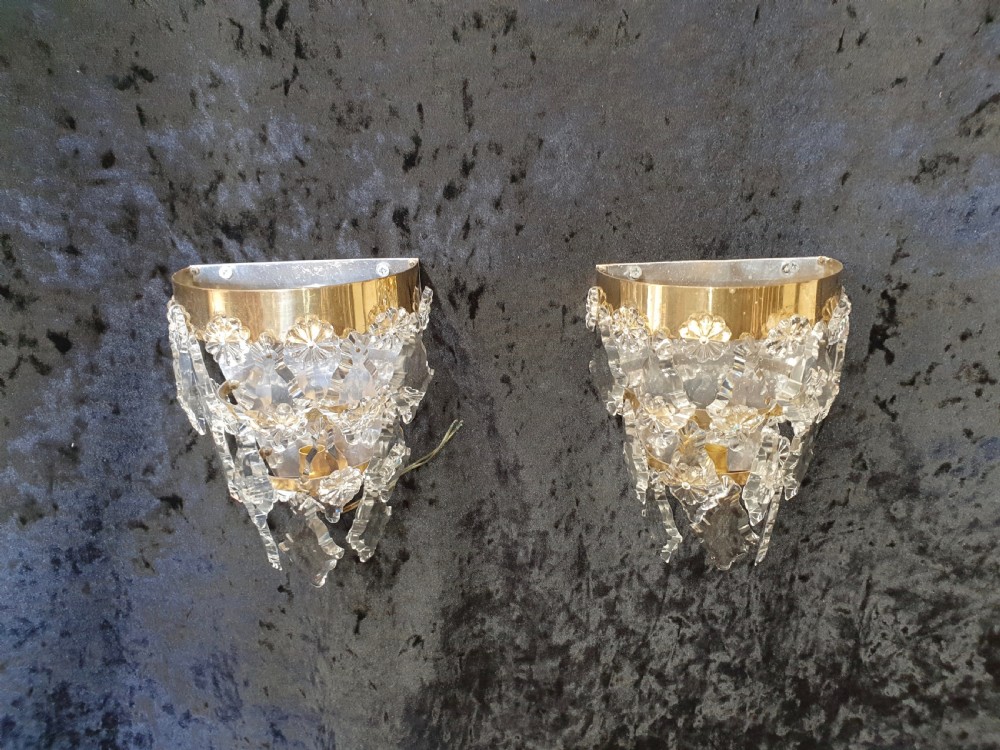 Four Early 20th Century of wall lights with flat drips £245 a pair