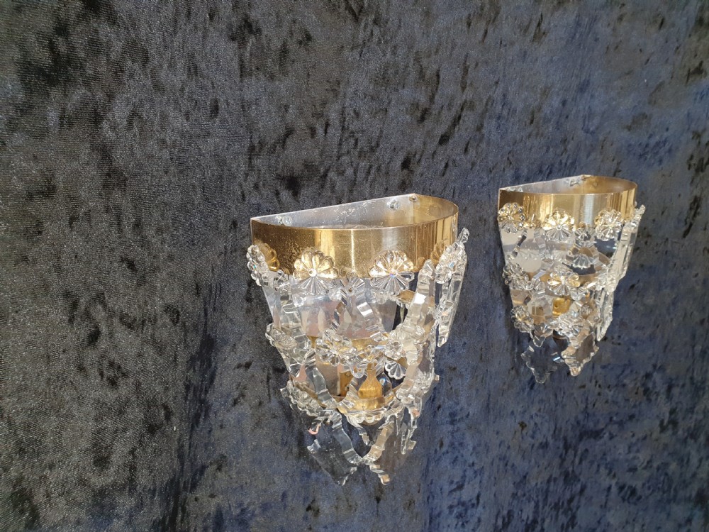 Four Early 20th Century of wall lights with flat drips £245 a pair View VIII