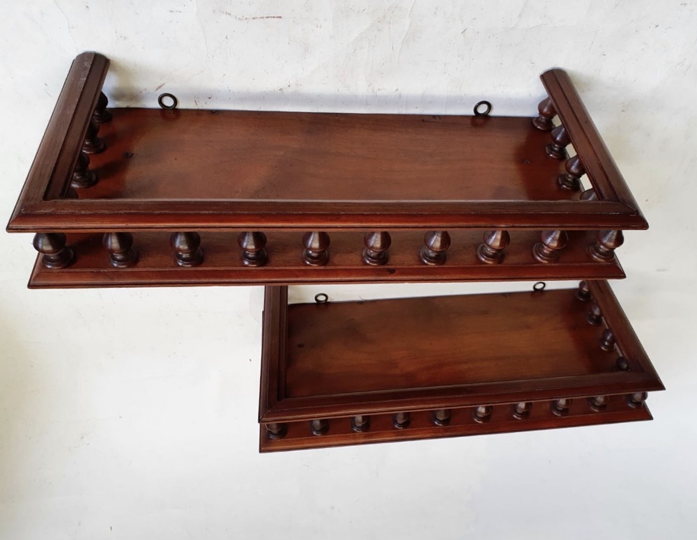 Pair of Wall brackets shelves in walnut