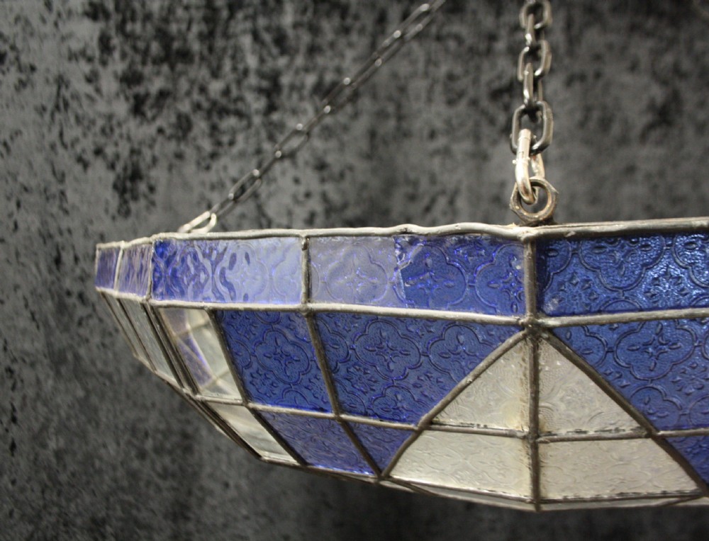 Large pair of early 20th century leaded ceiling lights  View VII
