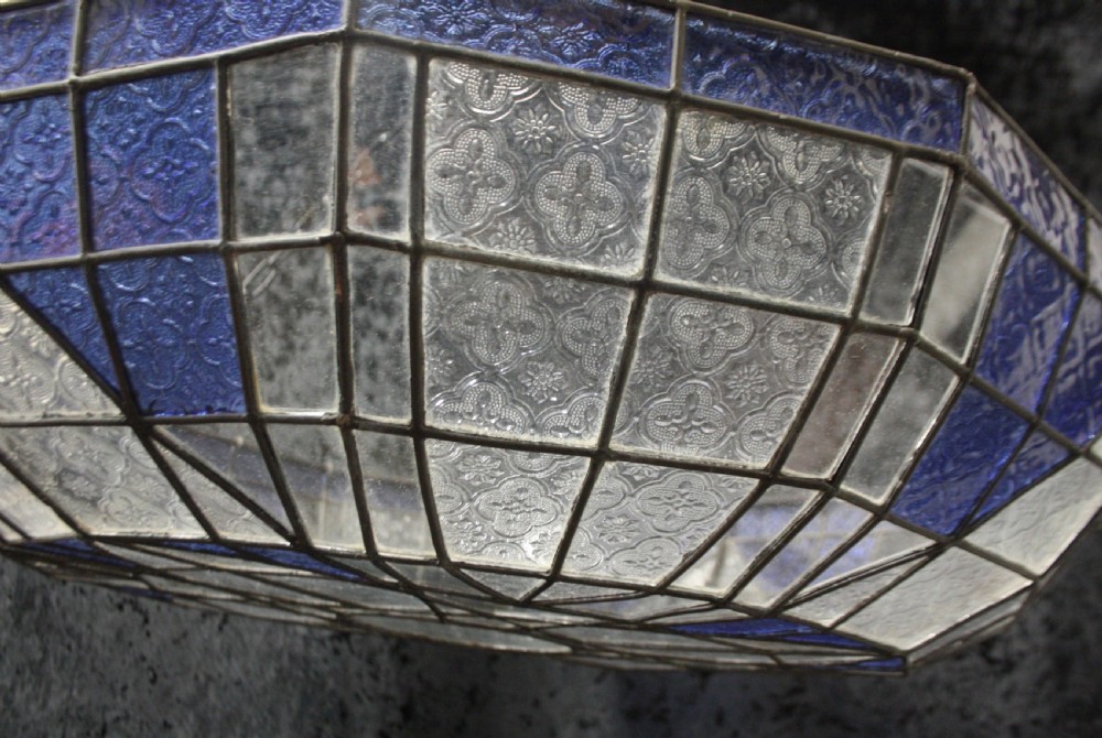 Large pair of early 20th century leaded ceiling lights  View IX