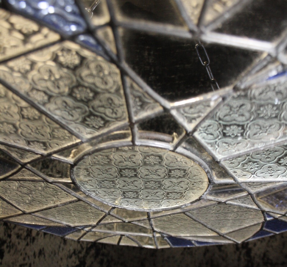 Large pair of early 20th century leaded ceiling lights  View X